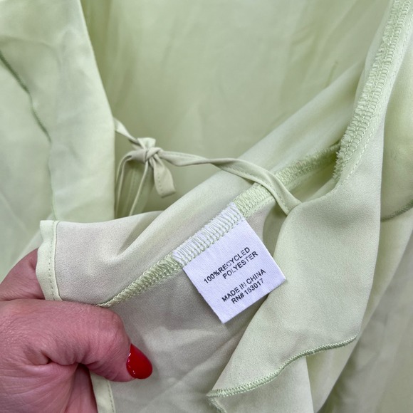 Princess Polly Lime Green Sheer Ruffle Wrap Long Sleeve Crop Top Size 4 - Picture 6 of 9